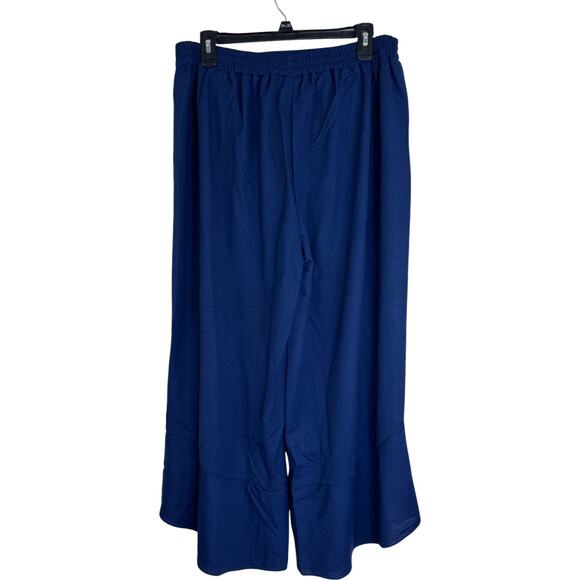 Truth + Style Regular Flounced Stretch Woven Pants Navy Medium NWOT Ruffle - Picture 3 of 12